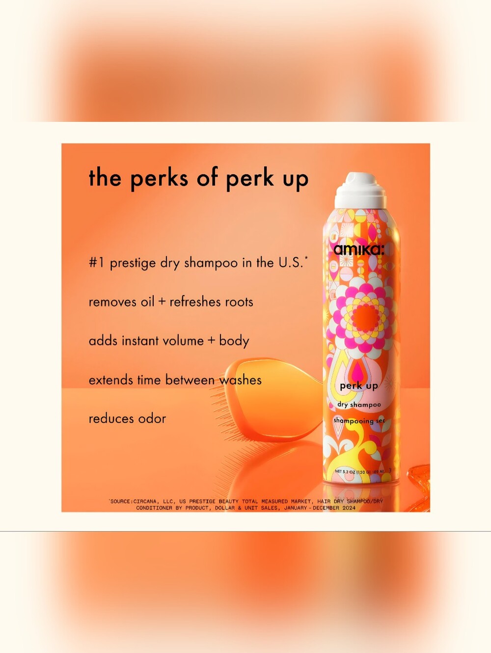 AMIKA Perk Up Dry Shampoo - Orange Patterned Can